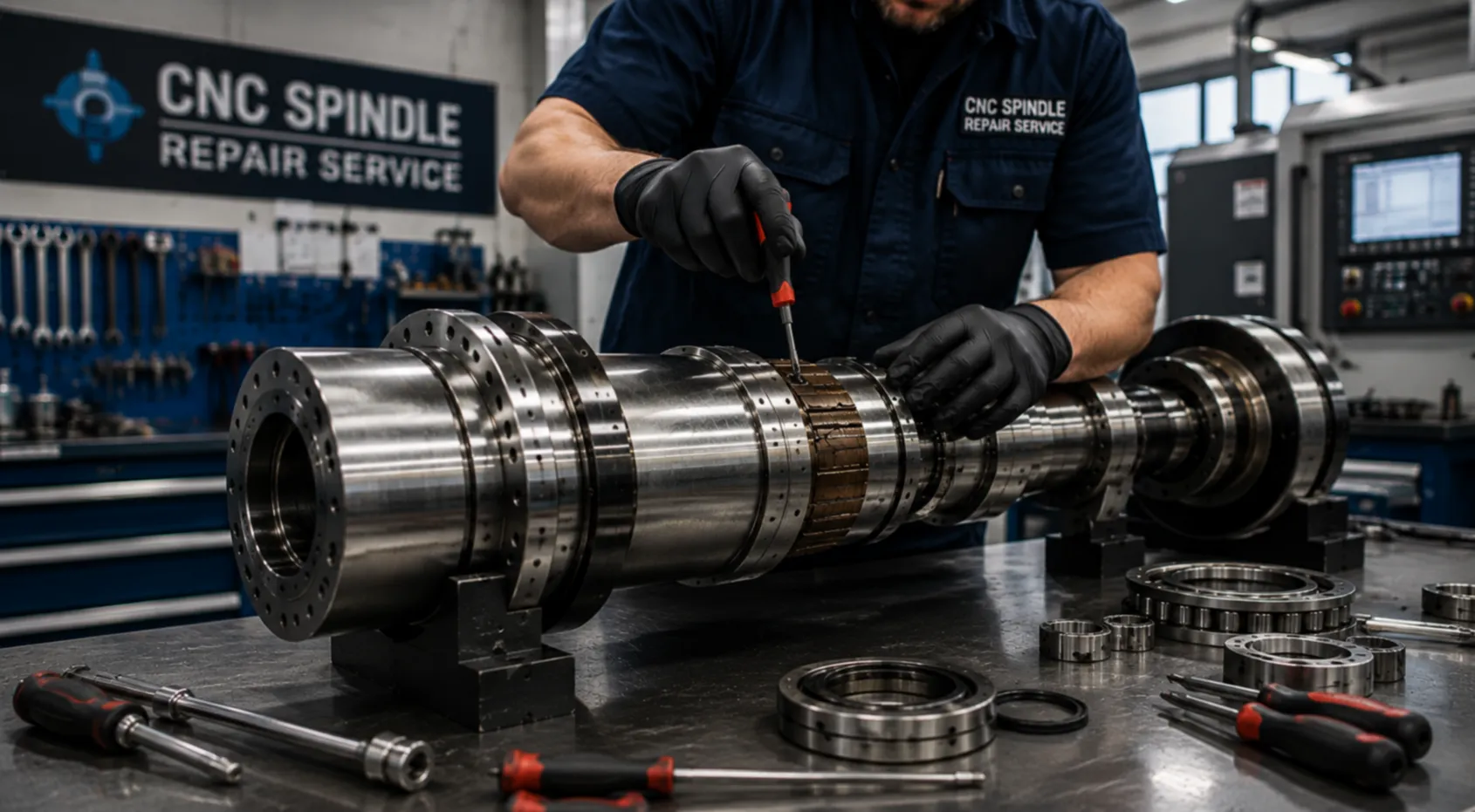 Assistência a mandris CNC e ensaios de precisão