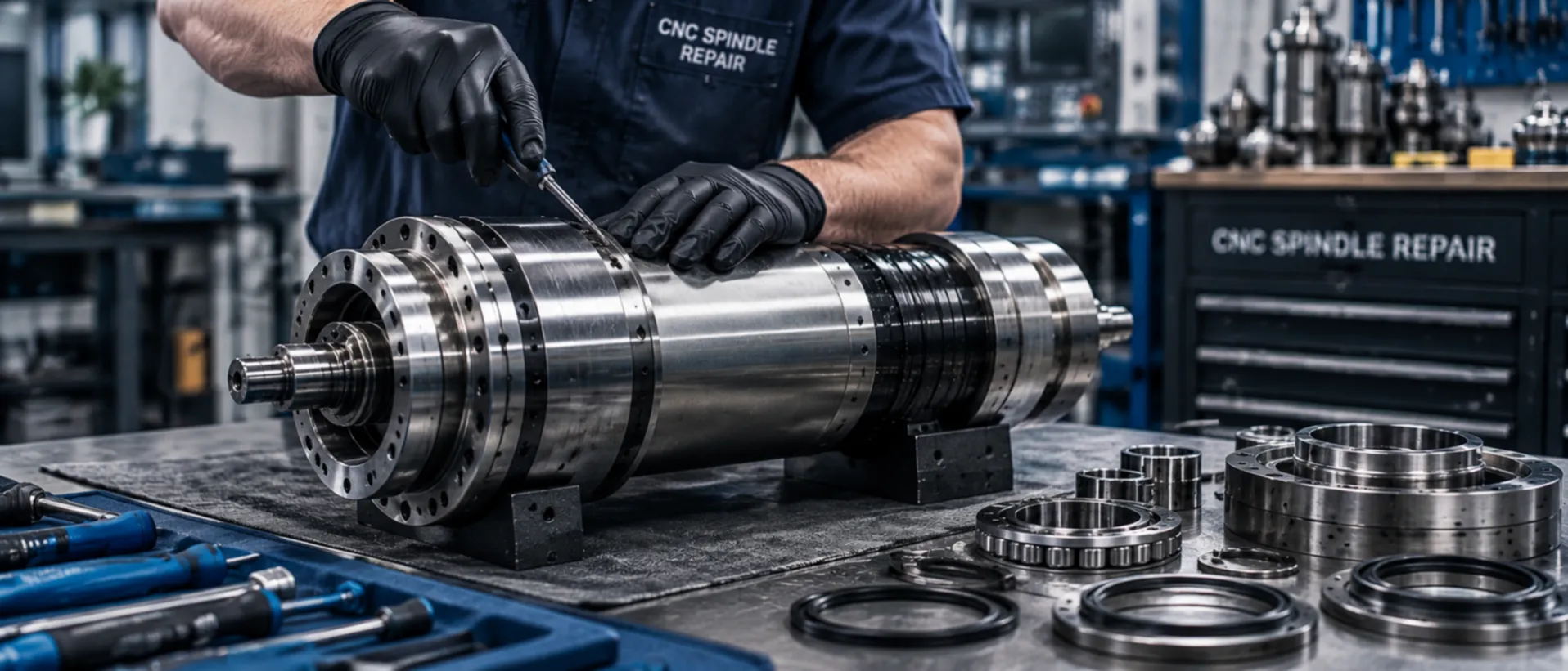Reparação industrial de mandris CNC — imagem ilustrativa